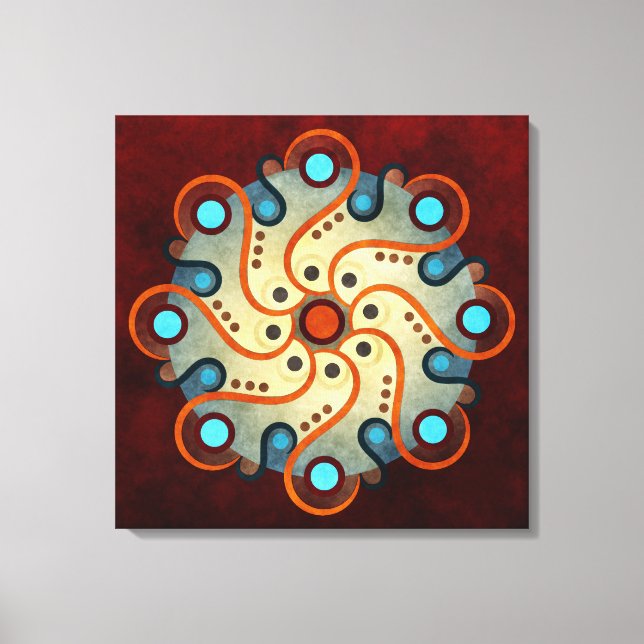 Abstrakt av blått Blommigt - vektorgrafik, svälld  Canvastryck (Framsida)