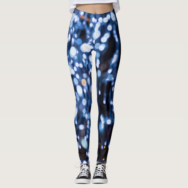 Abstrakt av blått Ljus Leggings (Framsida)