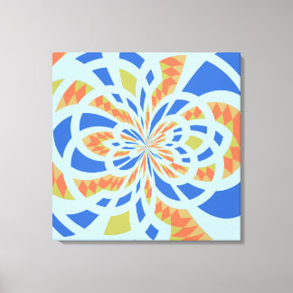 Abstrakt av blått och Orange Mosaic Canvastryck