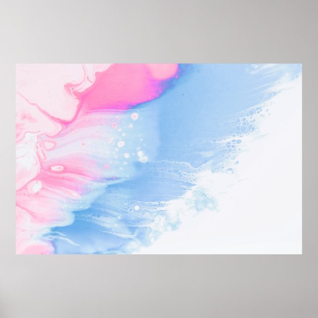 Abstrakt av blåvit och rosa poster (Framsidan)