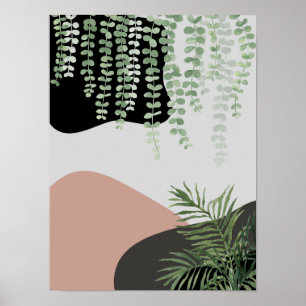 Abstrakt av blommigt Art Minimalistisk modern mede Poster