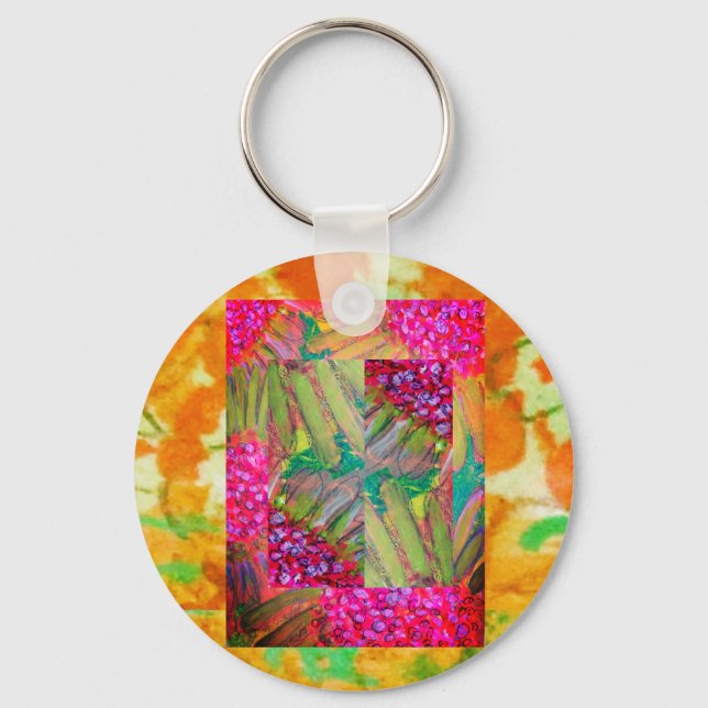 Abstrakt av blommigt nyckelring (Framsida)