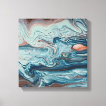 Abstrakt av Blue & Peach Fluid Zigzag Lagrar
