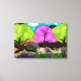 Abstrakt  av bomullsberget Träd Canvastryck