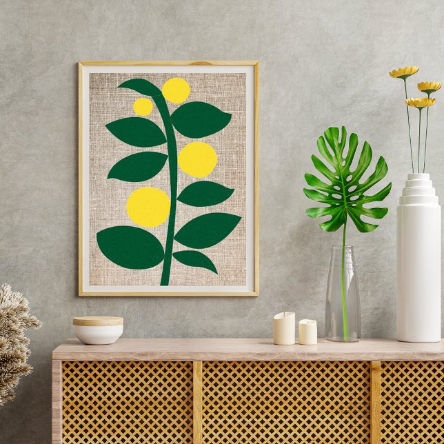 Abstrakt av Citrus Träd II Gren Gult Grönt Poster (Skapare uppladdad)