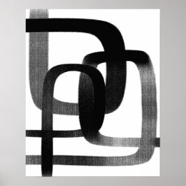 Abstrakt av contemporary konst, svart och vit poster