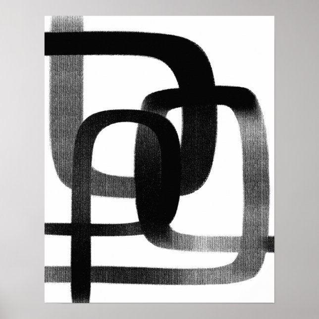 Abstrakt av contemporary konst, svart och vit poster (Framsidan)