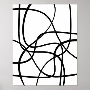 Abstrakt av contemporary konst, svart och vit poster