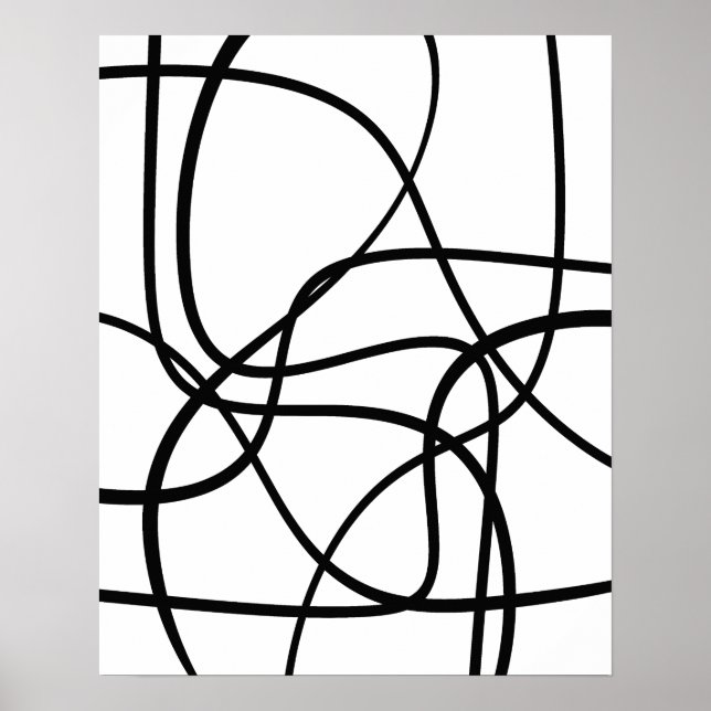 Abstrakt av contemporary konst, svart och vit poster (Framsidan)