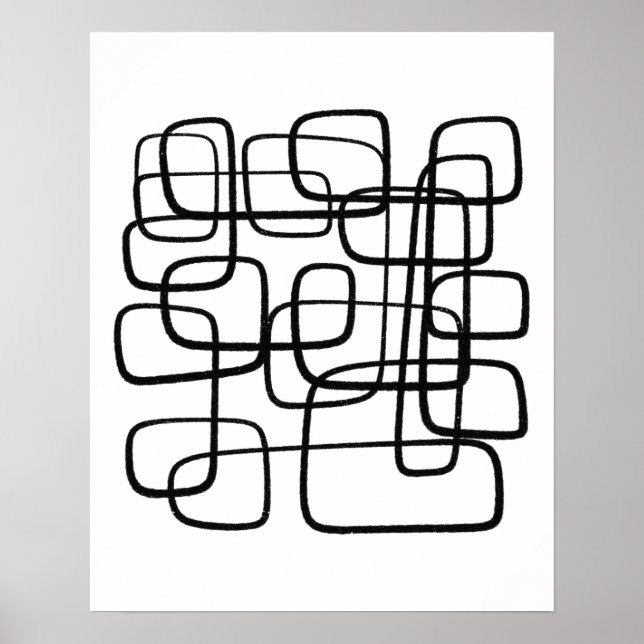 Abstrakt av contemporary konst, svart och vit poster (Framsidan)