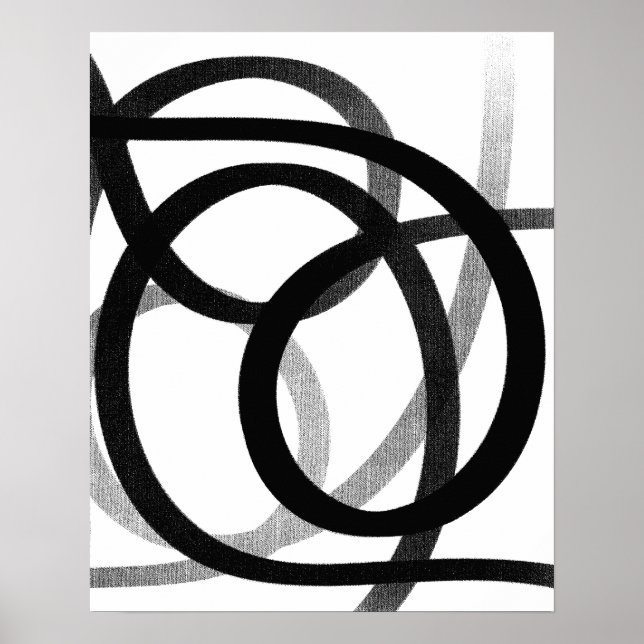 Abstrakt av contemporary konst, svart och vit poster (Framsidan)