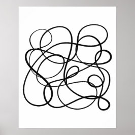 Abstrakt av contemporary konst, svart och vit poster