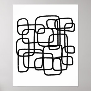 Abstrakt av contemporary konst, svart och vit poster