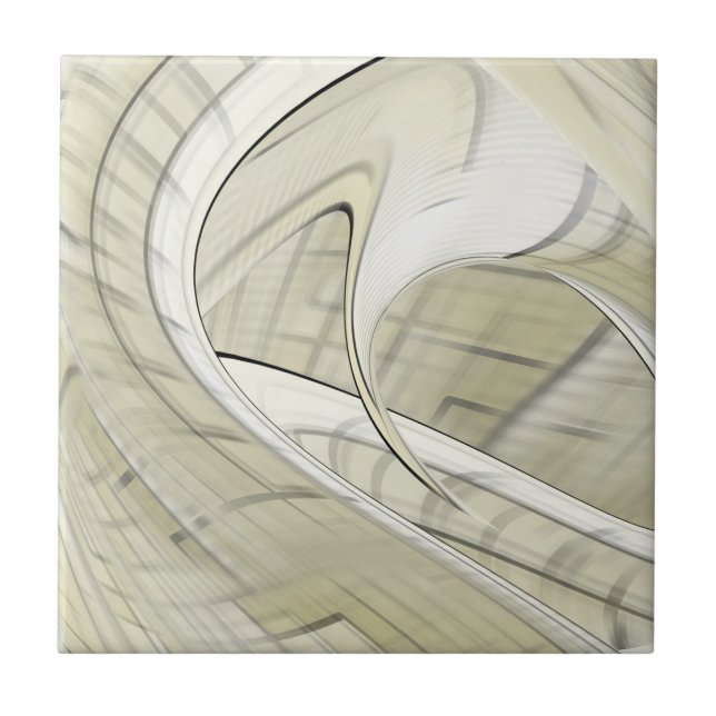 Abstrakt av Cream Pastel Autumn Art Kakelplatta (Framsidan)