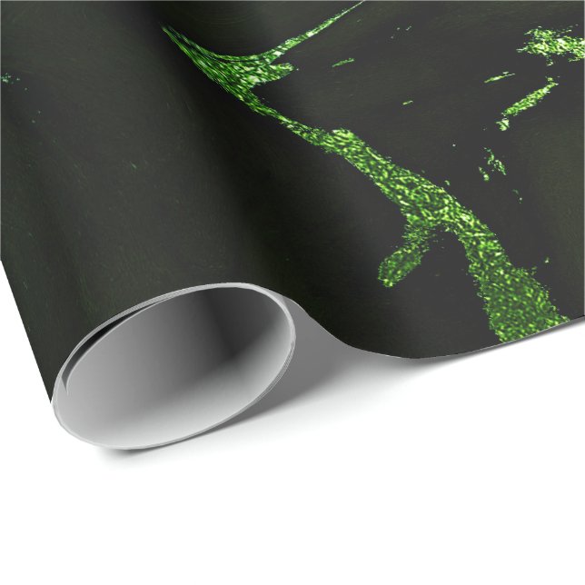 Abstrakt av Deep Earth Marble Cali Emerald Grönt Presentpapper (Rullad Hörn)