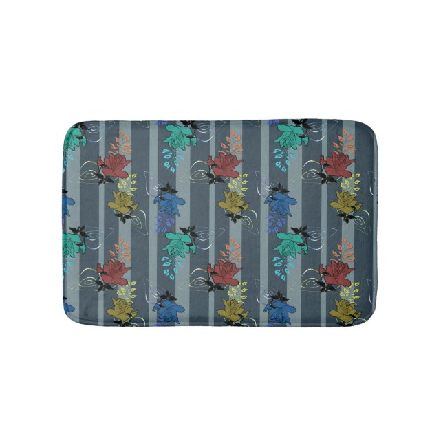 Abstrakt av dekorativ dekorativ retrostrimlad linj badrumsmatta (Framsidan)