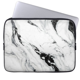 abstrakt av elegant, svart och vit marmor laptop fodral