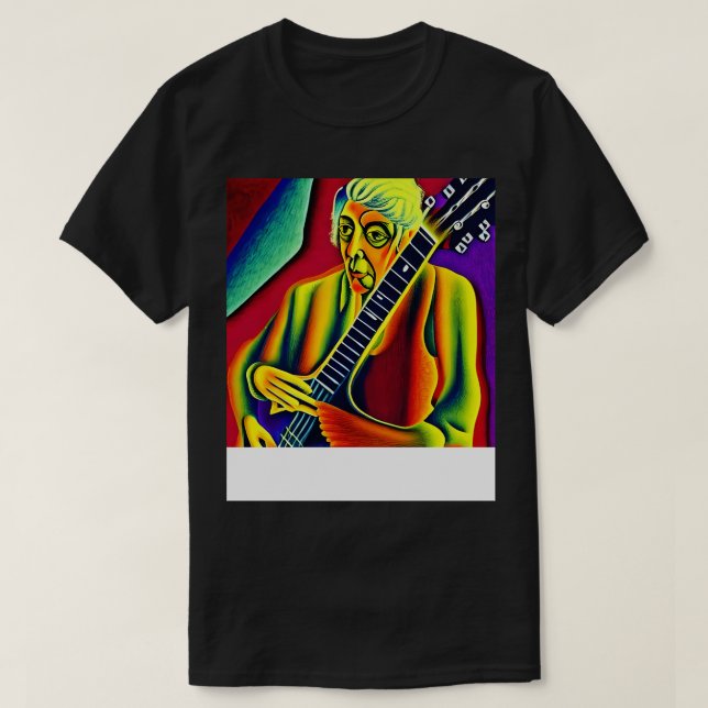 Abstrakt av en blåvitarist t shirt (Design framsida)