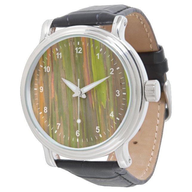 Abstrakt av eukalyptusbark armbandsur (Vinklad)