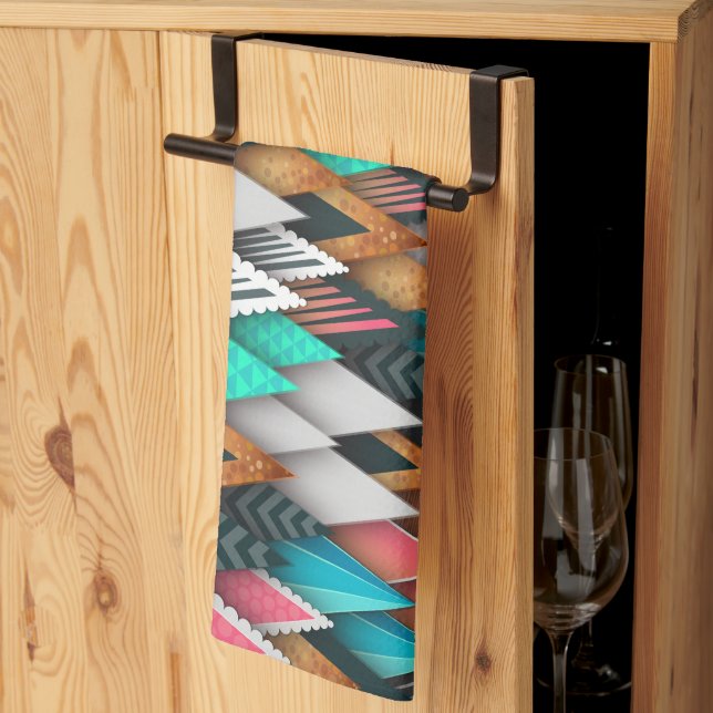 Abstrakt av färg kökshandduk för regnbåge (Thirds Fold)