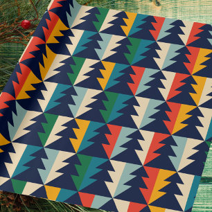 Abstrakt av färgad Vintage Forest Träd jul Presentpapper