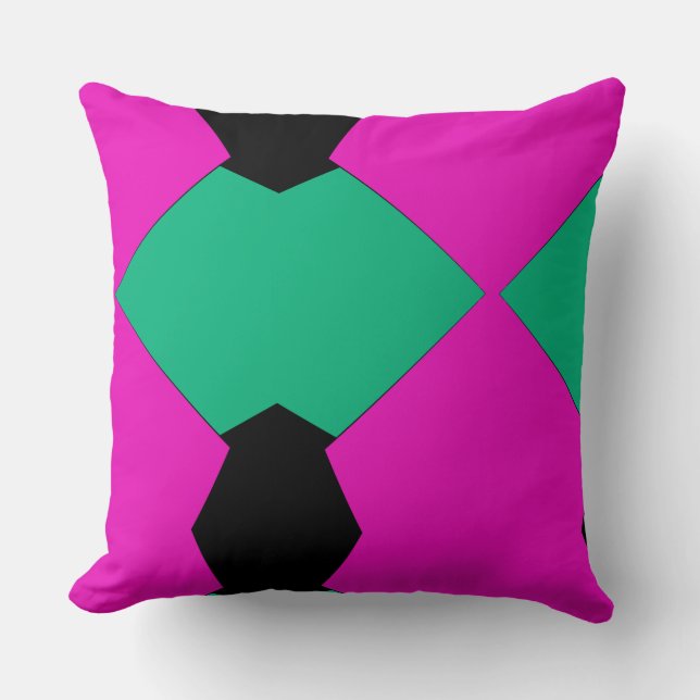 Abstrakt av färgämnen för rosa och grönt, menimali kudde (Framsida)