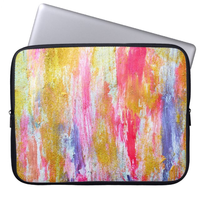 Abstrakt av färger på väggen. Modern tex Laptop Fodral (Framsidan)