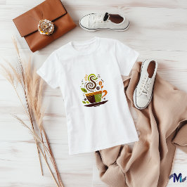 Abstrakt av färglös kaffe Kopp T Shirt