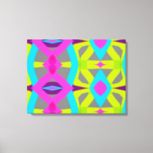 Abstrakt av färglös Rosa Blue Lime Green Mönster Canvastryck