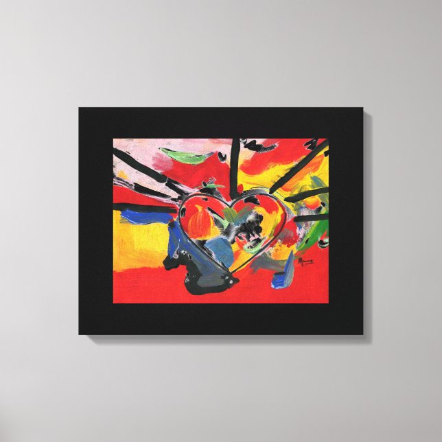 abstrakt av färglöst vattenfärgat hjärta canvastryck (Framsida)