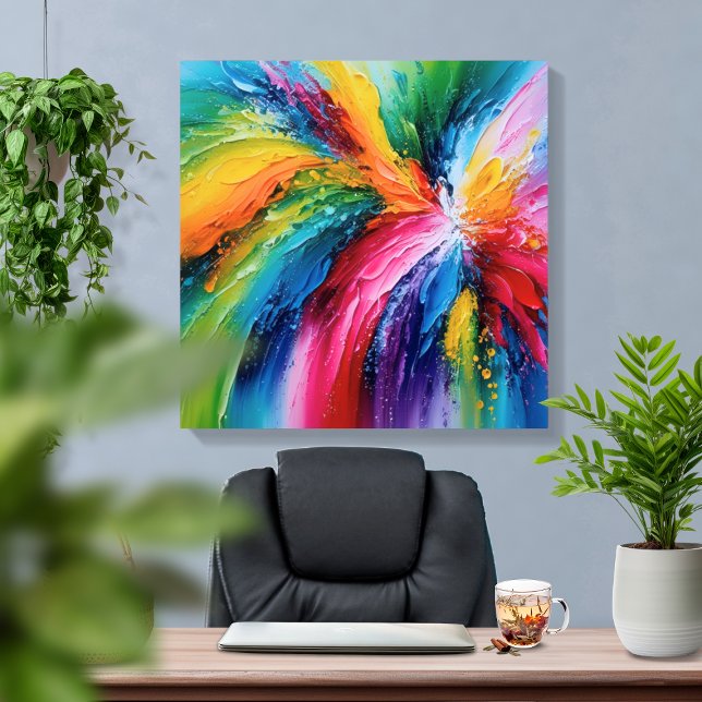 Abstrakt av färgstark Contemporary Canvastryck (Colorful Contemporary Abstract Art Canvas Print)