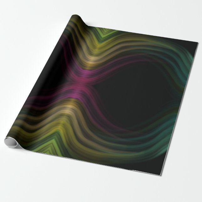 Abstrakt  av färgstark Groovy Psychedelic Mönster Presentpapper (Utrullad)