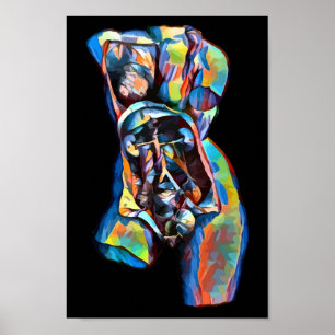 abstrakt av färgstark kvinnlig anatomi poster