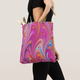 Abstrakt av färgstark Rosa Swirl Tygkasse