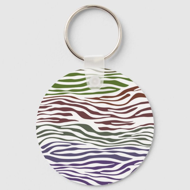 Abstrakt av färgstarka Zebra Nyckelring (Framsida)