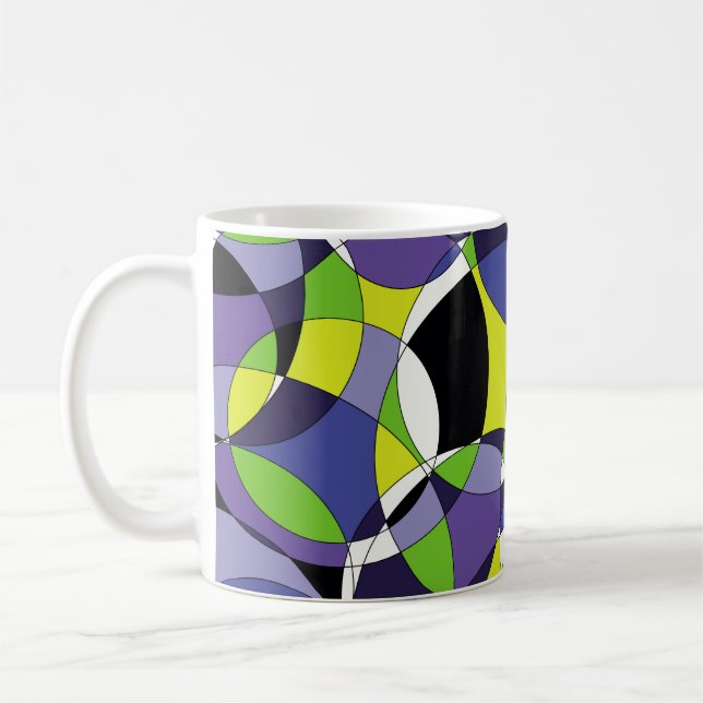 Abstrakt av färskhet färgad, mönster, konst, g kaffemugg (Vänster)