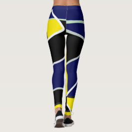 Abstrakt av feta blå Gulter Leggings