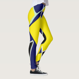 Abstrakt av feta blå Gulter Leggings