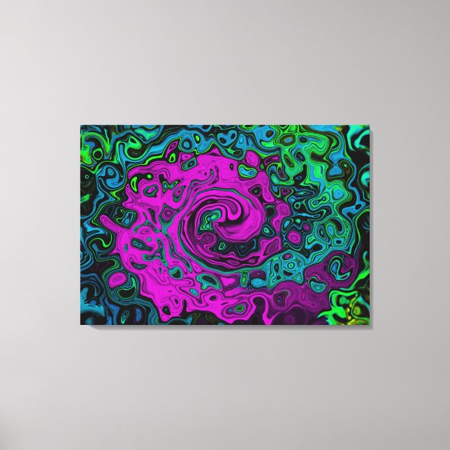 Abstrakt av fetstil Groovy Liquid Art Swirl Canvastryck (Framsida)