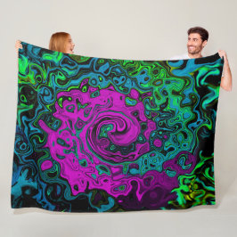 Abstrakt av fetstil Groovy Liquid Art Swirl Fleecefilt