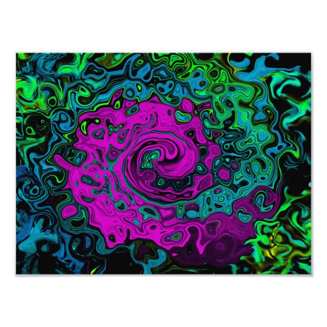 Abstrakt av fetstil Groovy Liquid Art Swirl Fototryck (Framsidan)