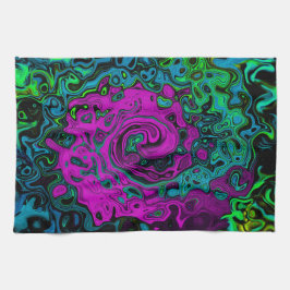 Abstrakt av fetstil Groovy Liquid Art Swirl Kökshandduk