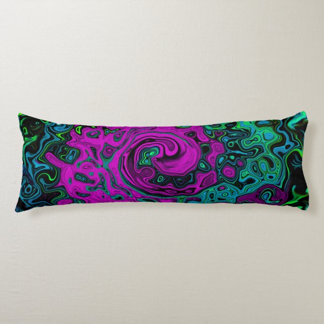 Abstrakt av fetstil Groovy Liquid Art Swirl Kroppskudde (Framsidan)