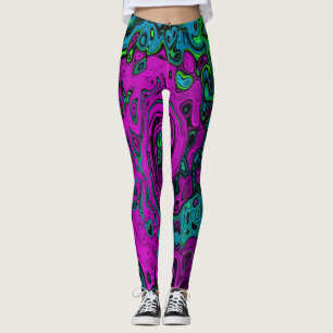 Abstrakt av fetstil Groovy Liquid Art Swirl Leggings