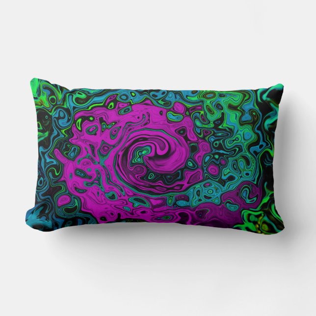 Abstrakt av fetstil Groovy Liquid Art Swirl Lumbarkudde (Framsida)