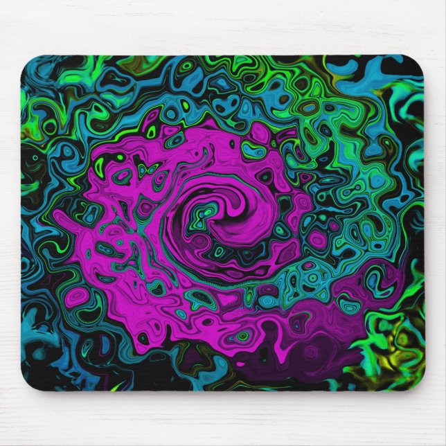 Abstrakt av fetstil Groovy Liquid Art Swirl Musmatta (Framsidan)