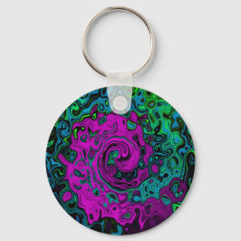 Abstrakt av fetstil Groovy Liquid Art Swirl Nyckelring