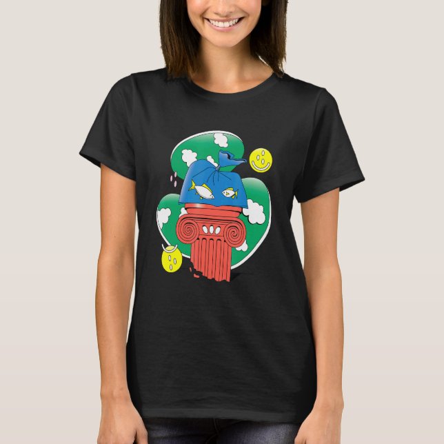 Abstrakt av fisk i plastform t shirt (Framsida)