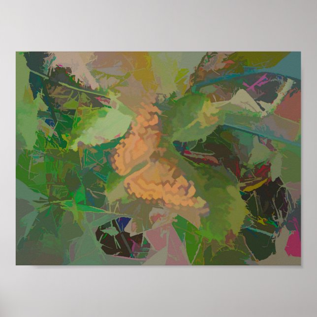 Abstrakt av fjäril i Färg variationer Poster (Framsidan)