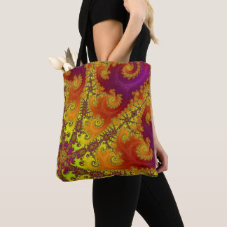 Abstrakt av Flashy Vibrant Spiral Fractal Funky A Tygkasse